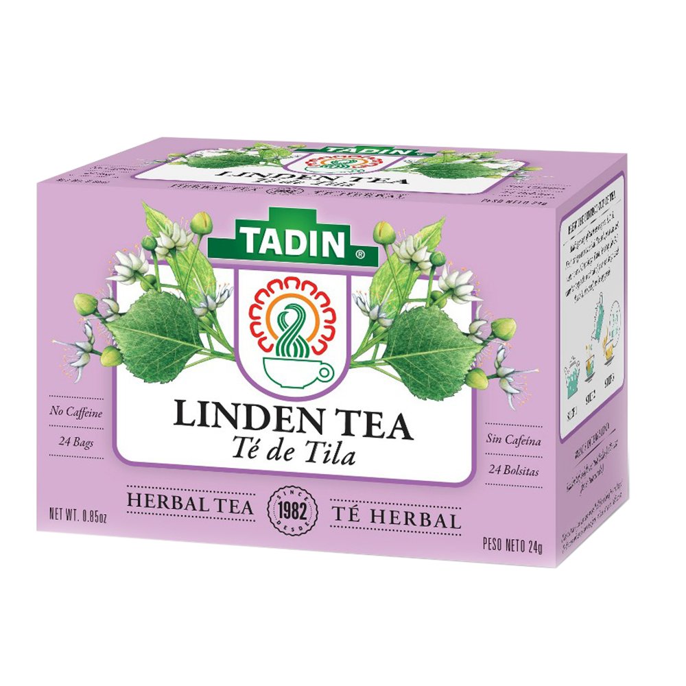 Tadin Tila Linden Tea pack close-up showing premium herbal blend.