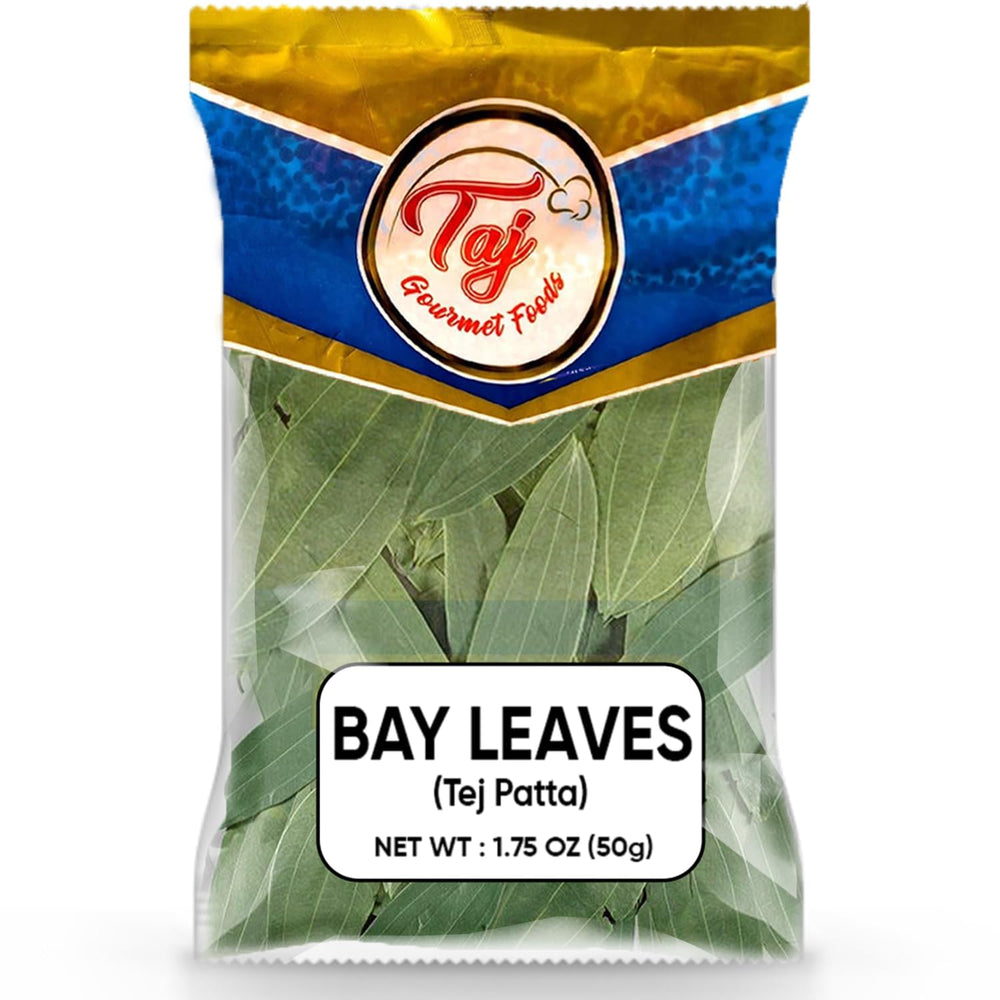 TAJ Gourmet Bay Leaves large whole leaves in pack for richer soups