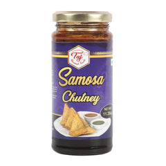 TAJ Gourmet Samosa Chutney bottle-front shows tamarind flavor ideal for dipping