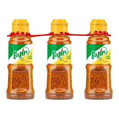 Tajin Habanero Seasoning bottle close-up for bold seafood flavor