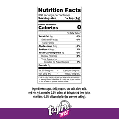 Tajín Twist bottle pour for easy sprinkle on snacks.