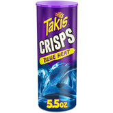 Takis Blue Heat front can showing branding and blue canister for bold snack visibility