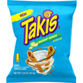 Takis front packaging showing Buckin' Ranch bold branding and appeal