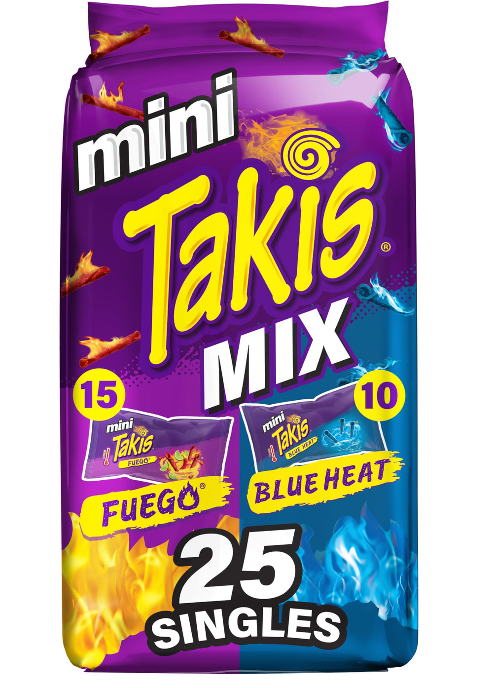 Takis Mini Fuego bag closeup shows bold flavor for on-the-go snacking