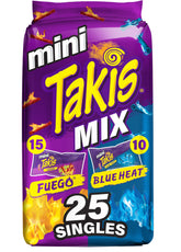 Takis Mini Fuego bag closeup shows bold flavor for on-the-go snacking