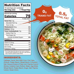 Talcufon ramen toppings seafood and vegetables mix closeup, delivering premium ingredients for richer ramen flavor.