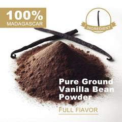 Talcufon vanilla powder scoop shows precise measurement for coffee and desserts