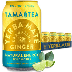Tama Tea Sparkling Ginger Yerba Mate can delivers a crisp energy lift.