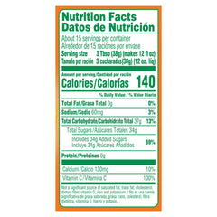 Tang orange drink mix easy-measure lid demonstrates precise prep