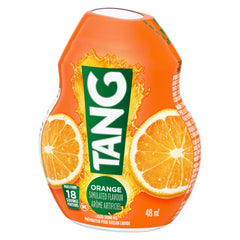 Tang orange liquid drink packaging box emphasizing portable format