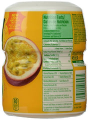 Tang Passion Fruit drink mix glass being poured for a quick tropical refreshment