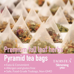 TAOISTEA detox tea packaging box highlighting the 14-day plan