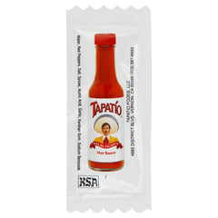 Tapatio hot sauce packets, single-serve 0.2 oz, ideal for takeaway dining and on-the-go meals.