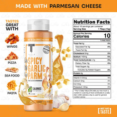 Taste Flavor Co. Spicy Garlic Parm sauce for dipping adds zing to snacks.