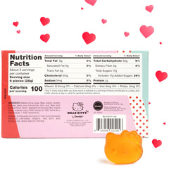 Taste of Nature Hello Kitty gummies with to-from section for easy personalized gifting notes.