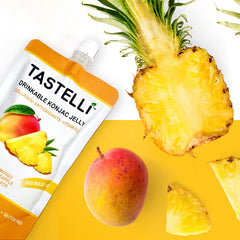 Tastelli zero-sugar konjac jelly mango pineapple with erythritol.