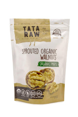 TATA RAW sprouted maple walnuts: close-up nutrient-dense snack for brain and heart support.