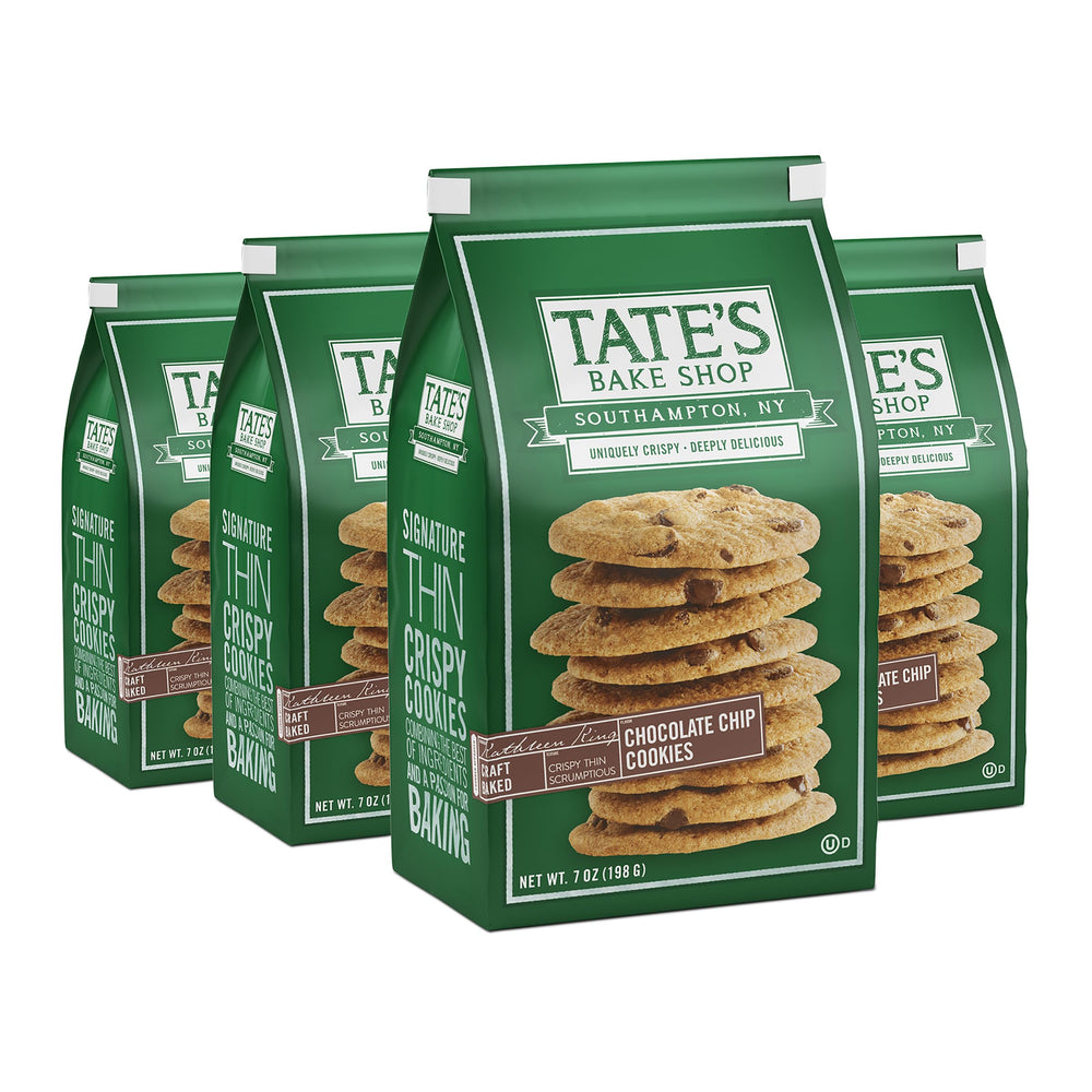 Tate's Bake Shop chocolate chip cookies packaging ready for gifting and sharing