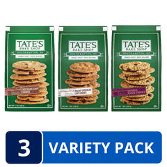 Tate's Bake Shop Variety Pack plates setup, ideal for entertaining guests with cookies