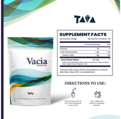 TAVA Vacia Tea being brewed in a cup for a soothing wellness moment.