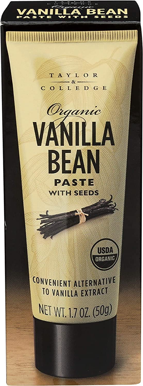 Taylor & Colledge vanilla paste with seeds visible, for rich flavor and authentic specks.