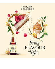 Taylor and Colledge vanilla extract bottle pour highlights versatility for drinks and desserts