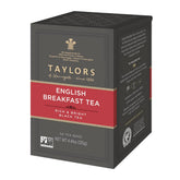 Taylors of Harrogate English Breakfast pack shot shows convenient pillow tea bags for everyday tea.