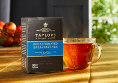 Steeping Taylors tea hot or iced for refreshing moments.