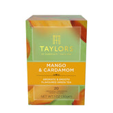 Taylors of Harrogate Mango & Cardamom green tea bags for a refreshing afternoon pick-me-up.