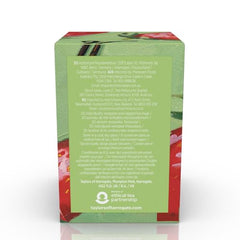 Taylors of Harrogate green tea blend shows Sencha, strawberry and vanilla flavors in the mix.