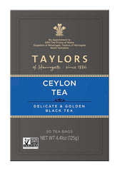 Taylors of Harrogate black tea pillow bags brewing a mellow, rosy cup.