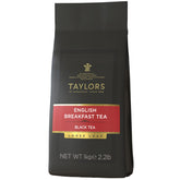 Taylors of Harrogate English Breakfast loose-leaf tea in a 1kg bag, rich and full-bodied.