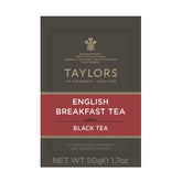Taylors of Harrogate English Breakfast tea bags for a bold morning boost.