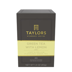 Taylors of Harrogate green tea with lemon bags pack 20 for easy daily brewing.
