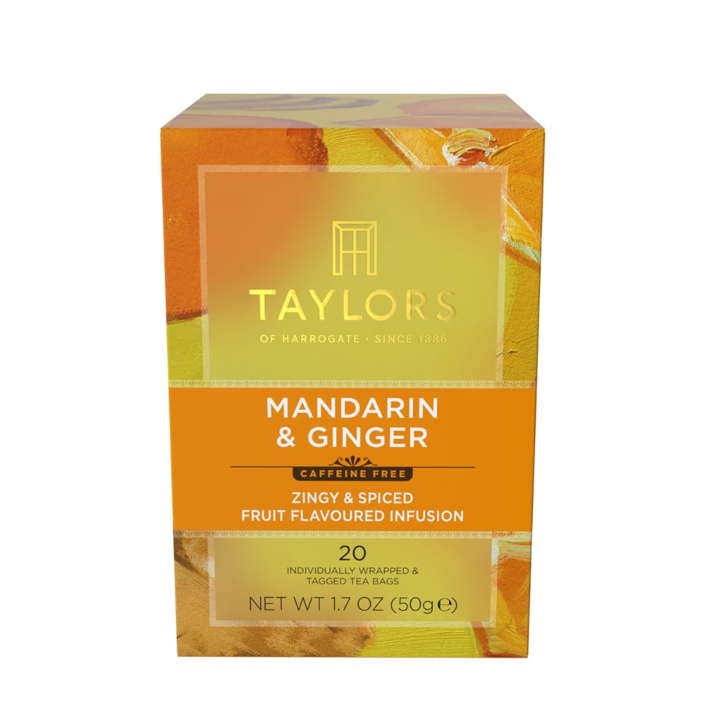 Taylors of Harrogate Mandarin Ginger tea bags ready for a cozy cup