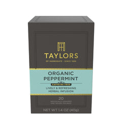 Taylors of Harrogate Organic Peppermint Tea bags 20-count, caffeine-free and refreshing
