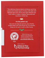 Taylors of Harrogate Spiced Christmas Tea blend with orange and lemon peels and cinnamon.