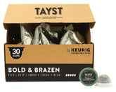 Tayst Bold & Brazen pods close-up showing rich flavor potential.