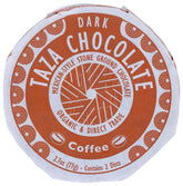 Taza Chocolate Mexicano 55% coffee disc packshot highlighting organic vegan chocolate