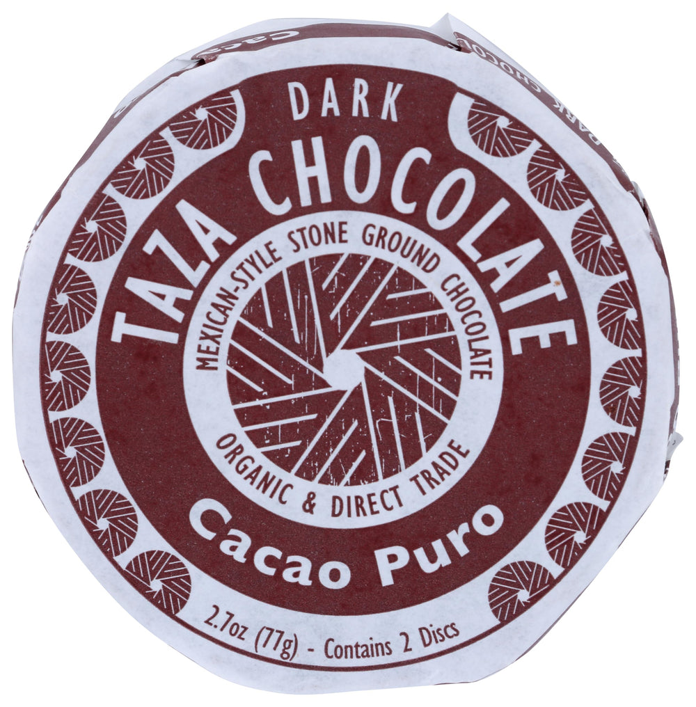 Taza Organic Mexicano Disc 70% — bold cacao disc for snacking and melting.