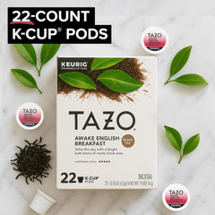 TAZO Awake English Breakfast Tea K-Cups brew setup for a strong cup