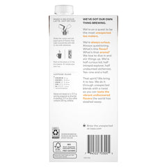 Pouring TAZO chai latte concentrate for quick at home latte