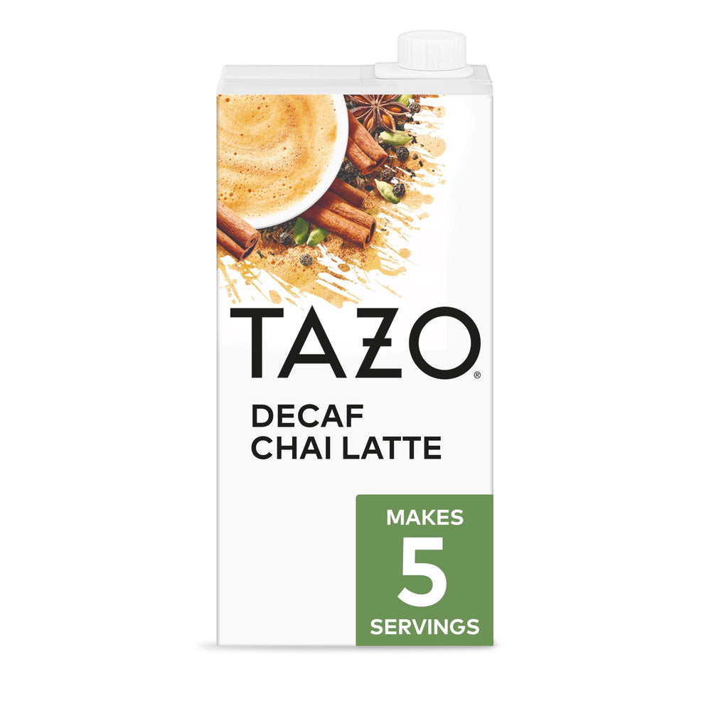TAZO Decaf Chai Latte concentrate bottle for home café moments