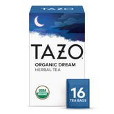 TAZO DREAM tea bag in cup showing calming chamomile and lavender notes for bedtime ritual