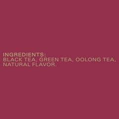 Close-up of TAZO Joy tea bags blending black, oolong, and green teas.