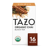 TAZO Organic Chai tea bags pack for a convenient daily brew