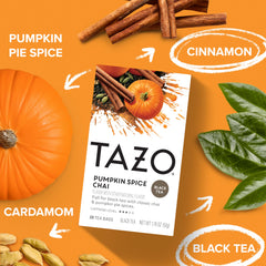 Steeping TAZO Pumpkin Spice Chai yields a warm inviting aroma