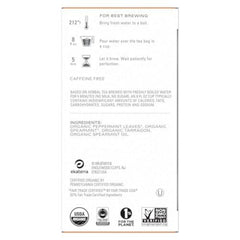 TAZO Refresh Mint cup with spearmint leaves close-up highlights cooling aroma