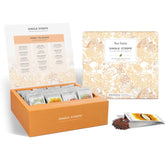 Tea Forte Single Steeps sampler chest shows premium herbal blends for tasting.