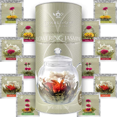 Teabloom Jasmine flowering tea close-up showing delicate jasmine aroma for a refined cup.